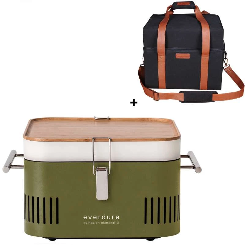 Everdure Holzkohlegrill Cube Farbe Khaki Tragbar Inkl. Transporttasche 3 Everdure Holzkohlegrill Cube Farbe Khaki Tragbar Inkl. Transporttasche