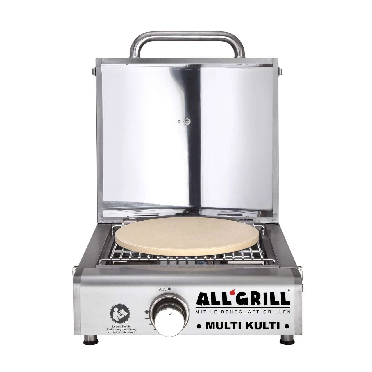 Allgrill MULTI-KULTI Set 3 Zündgesichert - Gasgrill + Pizzahaube + Pizzastein Ø 31 Cm 6 Allgrill MULTI-KULTI Set 3 Zündgesichert - Gasgrill + Pizzahaube + Pizzastein Ø 31 Cm – Bild 4