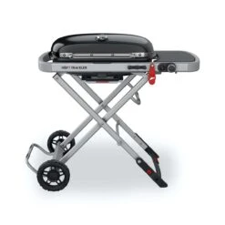 Weber Traveler Portabler Gasgrill Black Mit Rollwagen In Silber 9010079