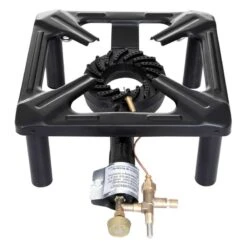 Paella World Hockerkocher Groß Ca. 40 X 40 X 14-18 Cm Mit Zündsicherung Gaskocher