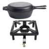 Paella World Hockerkocher-Set Klein 30x30x14 Cm Mit Gusspfanne/Gusstopf Ø 26 Cm Gaskocher